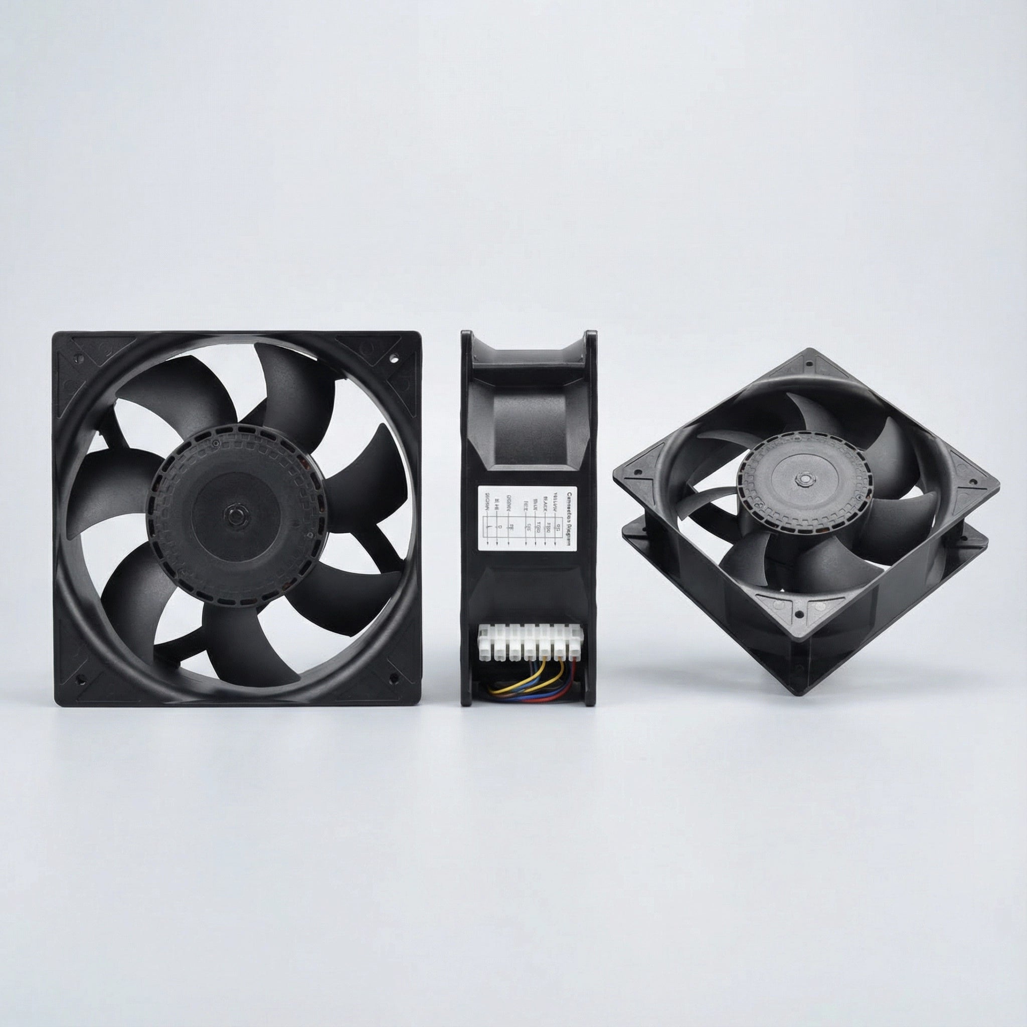 SXDE20572HB 205mm EC Cooling Fan - 205x205x72mm, 115V/230V, 963 CFM, 3600 RPM with PWM Control for Industrial Cabinets, Charging Piles & Server Racks | High-Efficiency Source Factory