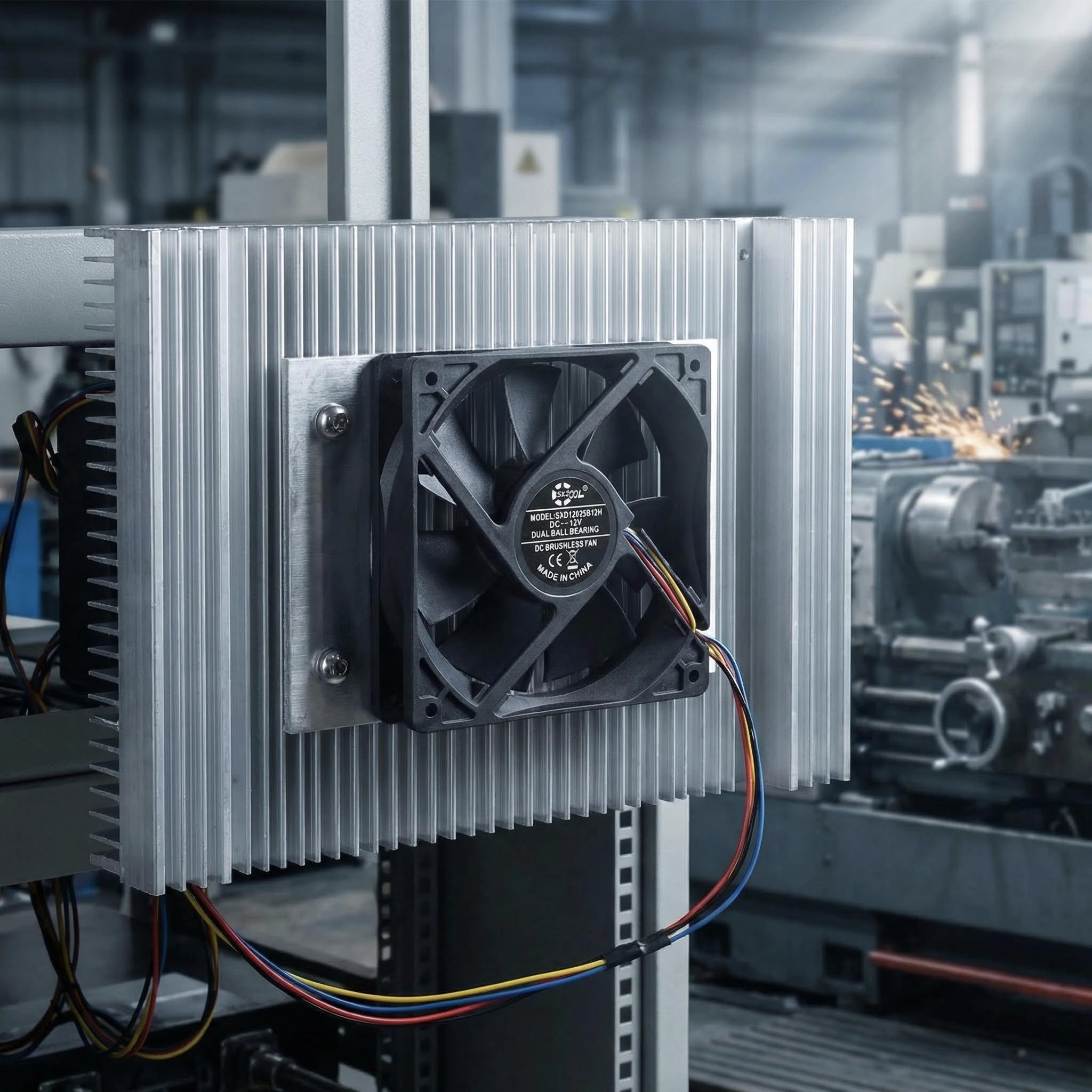 SXDOOL 120mm High Speed DC Fan, 12025 12V 0.80A 4400RPM 143.1CFM, Dual Ball Bearing 4-Pin PWM Cooling Fan for CPU Server