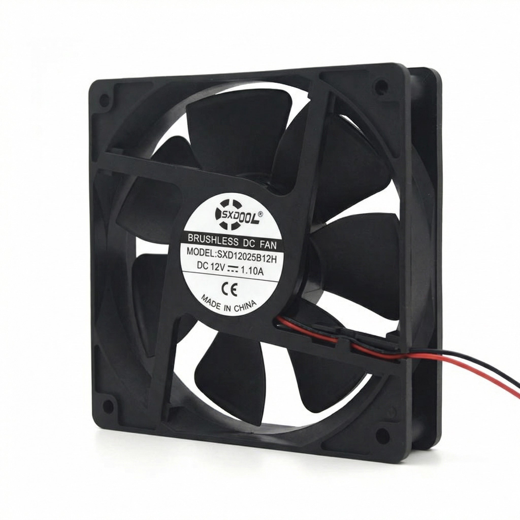 SXDOOL 120mm High Speed DC Fan, 12025 12V 0.56A 4400RPM 135.5CFM, 120X120X25mm Dual Ball Bearing Industrial Cooling Fan