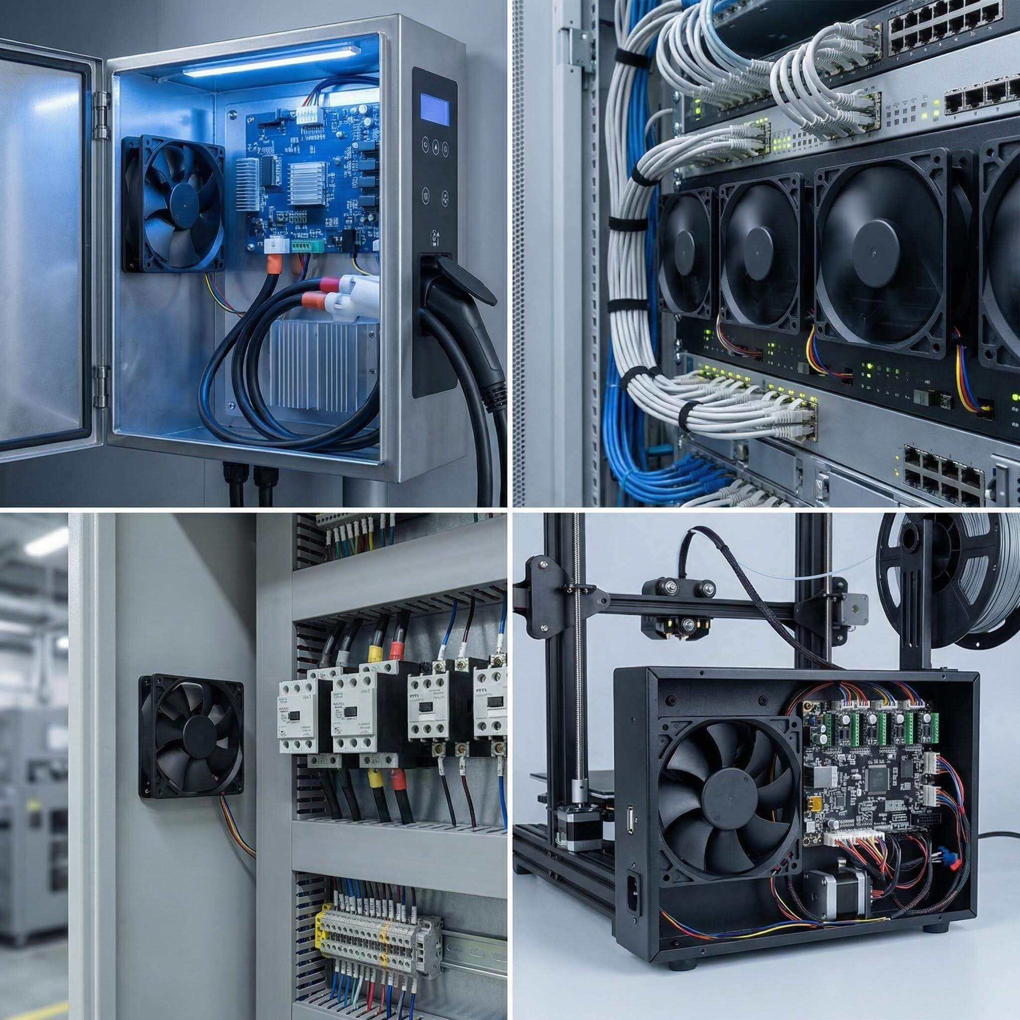 SXDOOL 120mm 12V DC Fan, 12025 0.50A 3500RPM 80.5CFM High Airflow, Dual Ball Bearing 4-Pin PWM Intelligent Speed Control PC & Server Cooling Fan