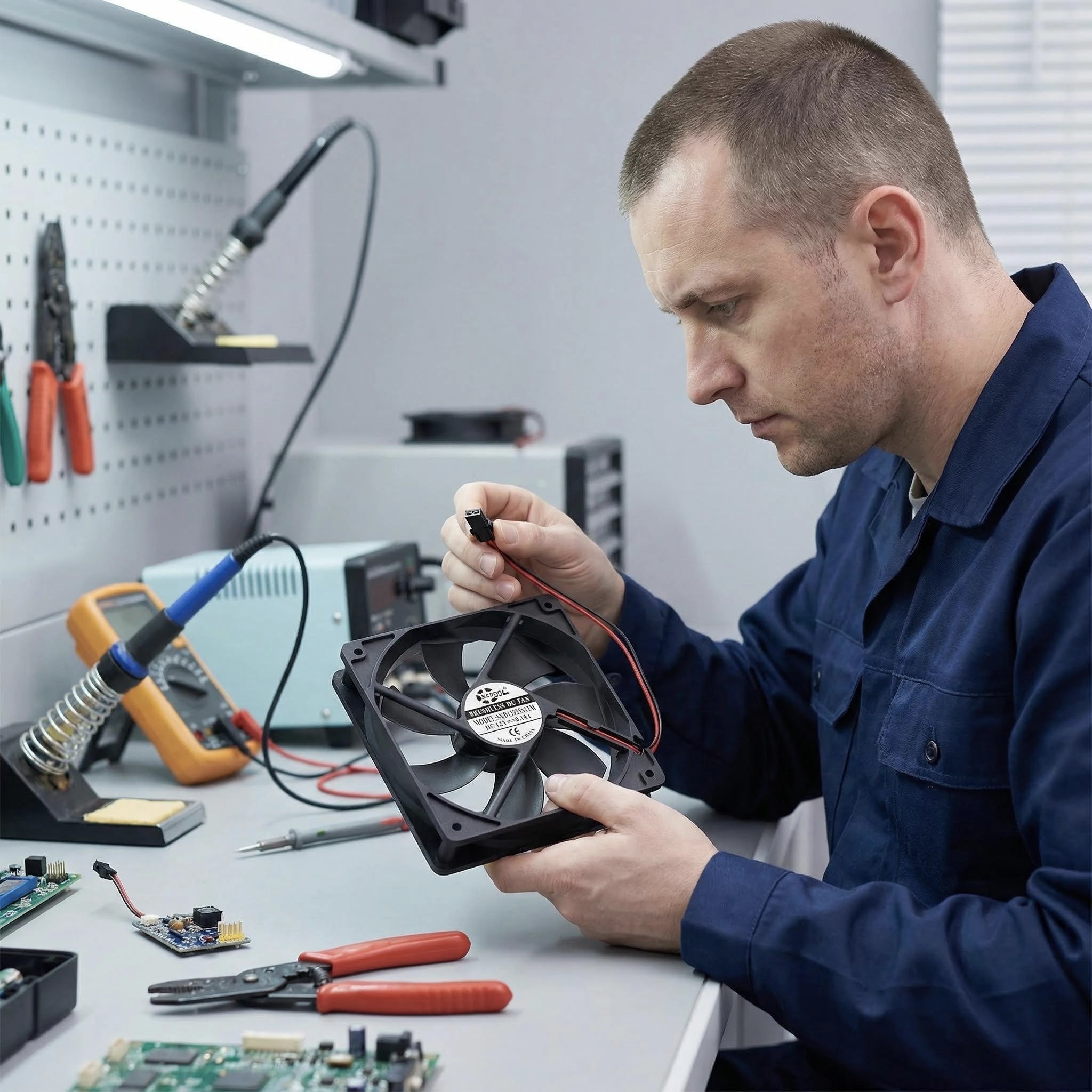 SXDOOL 120mm DC Cooling Fan, 12025 12V 0.18A 2200RPM 79CFM, Dual Ball Bearing Ultra-Quiet Fan for PC & Industrial Chassis