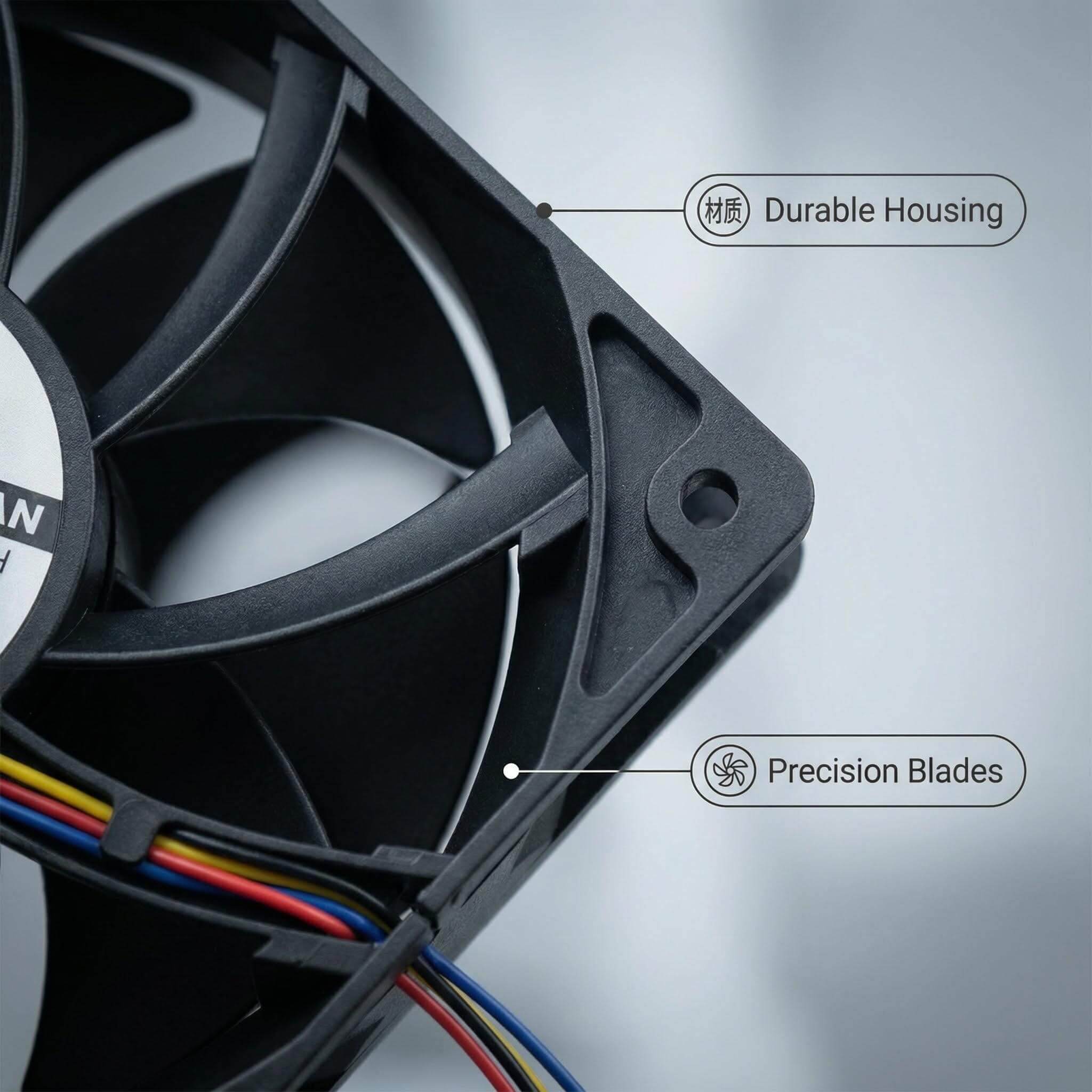 SXDOOL 120mm 24V DC Fan, 12038 0.80A 4000RPM 188CFM High Static Pressure, Dual Ball Bearing PWM Intelligent Speed Control Industrial Cooling Fan