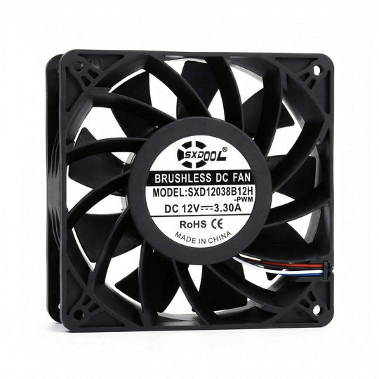 Ventilador industrial de alta velocidad SXDOOL de 120 mm, 12038, 12 V, 3,3 A, 4500 RPM, 215 CFM, con rodamiento de bolas doble, 4 pines, PWM, de alta presión estática.