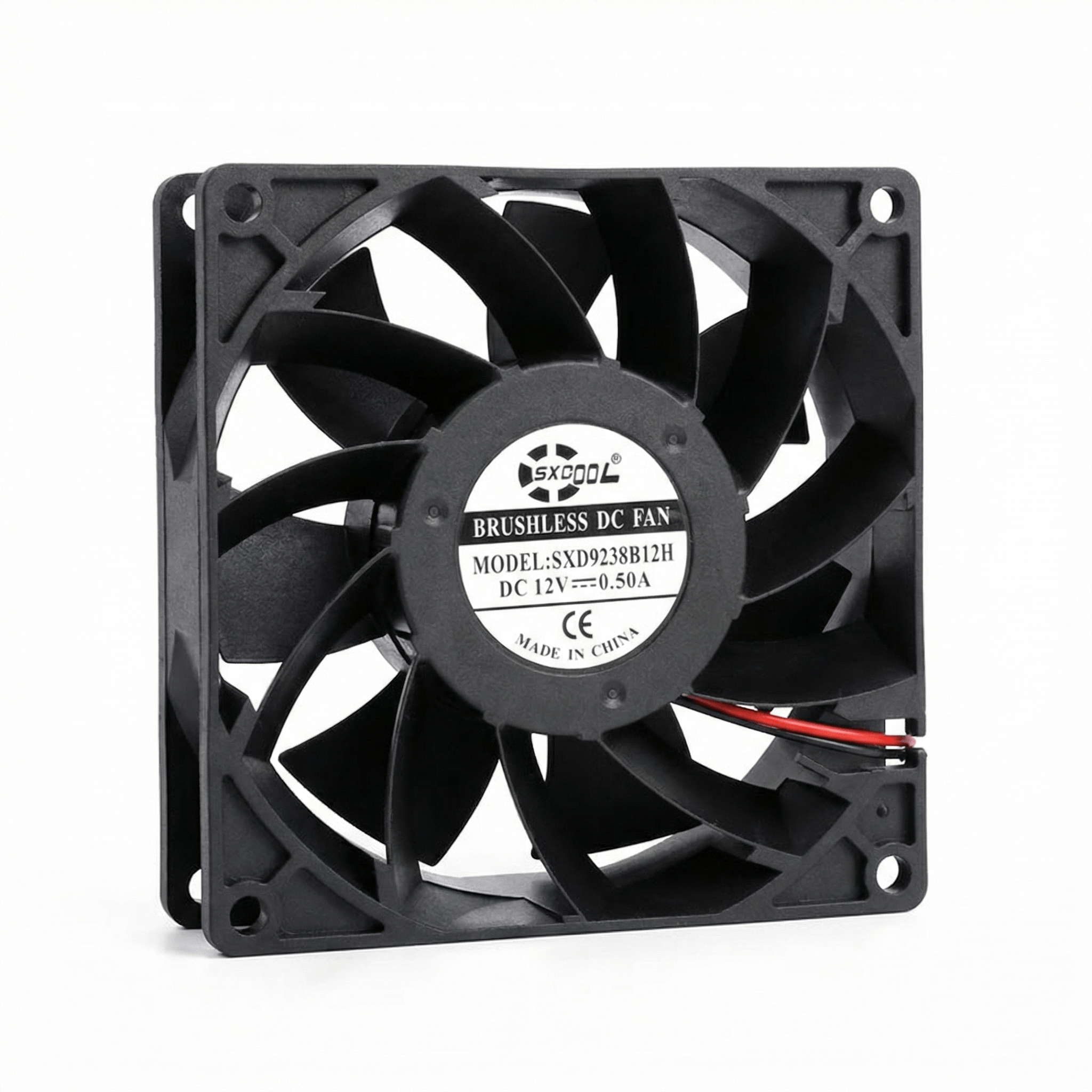 SXDOOL 92×92×38mm DC 12V High-Speed Cooling Fan — 4600 RPM | 103 CFM | Dual Ball Bearing (OEM)