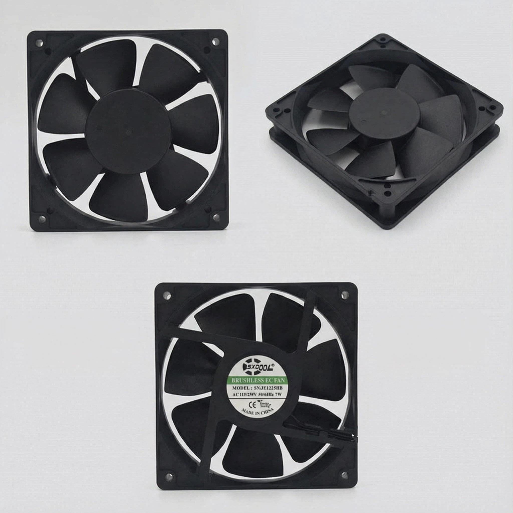 120mm EC Cooling Fan - 120x120x25mm Dual Ball Bearing, AC 90-270V, 2800 RPM, 100.2 CFM for Server Cabinet, Chassis, Industrial Case Cooling | Source Factory