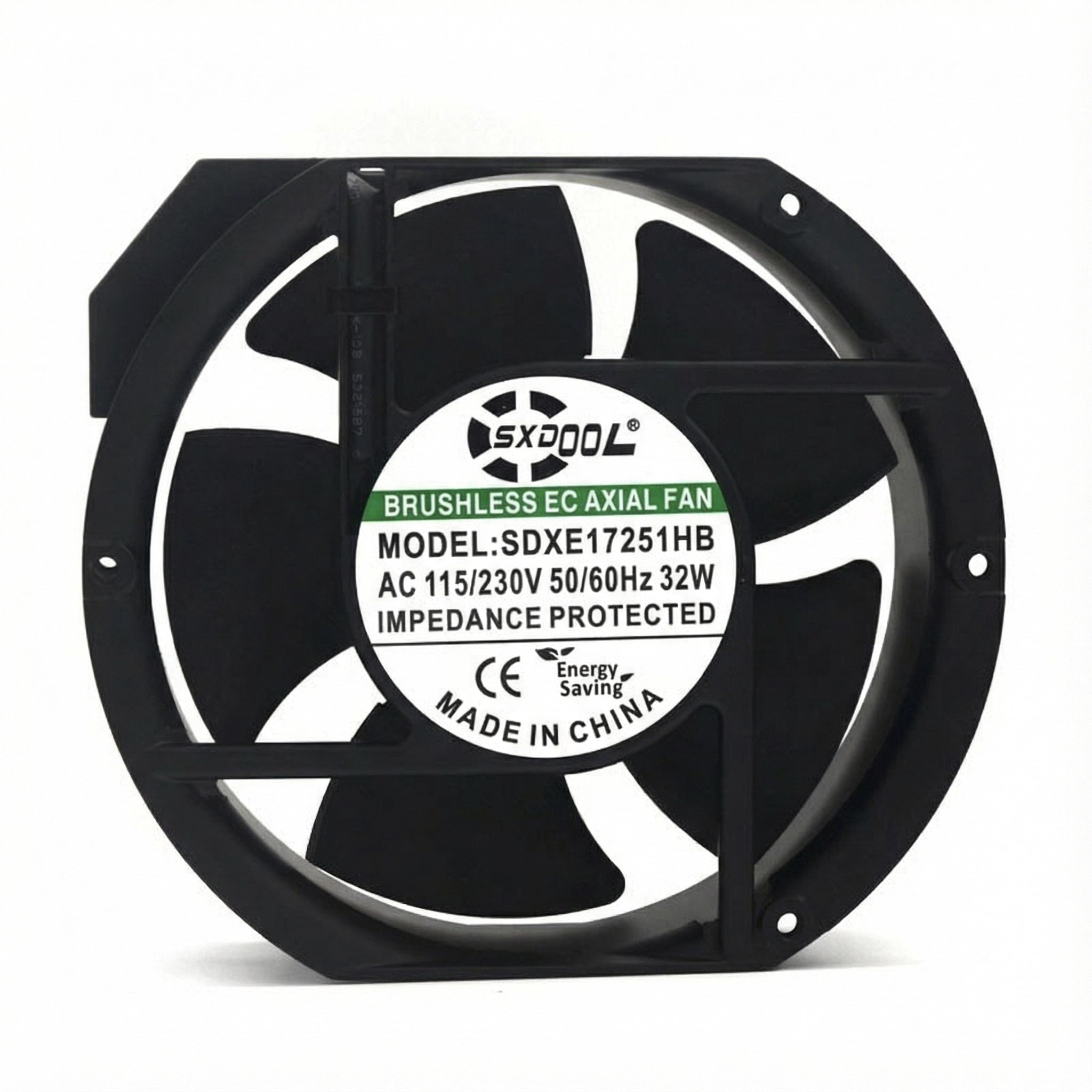 SXD17251HB 172mm EC Cooling Fan - 172x150x51mm Dual Ball Bearing, AC 115V/230V, 3500 RPM, 250+ CFM for Server Cabinet, Industrial Chassis & Power Equipment | Source Factory