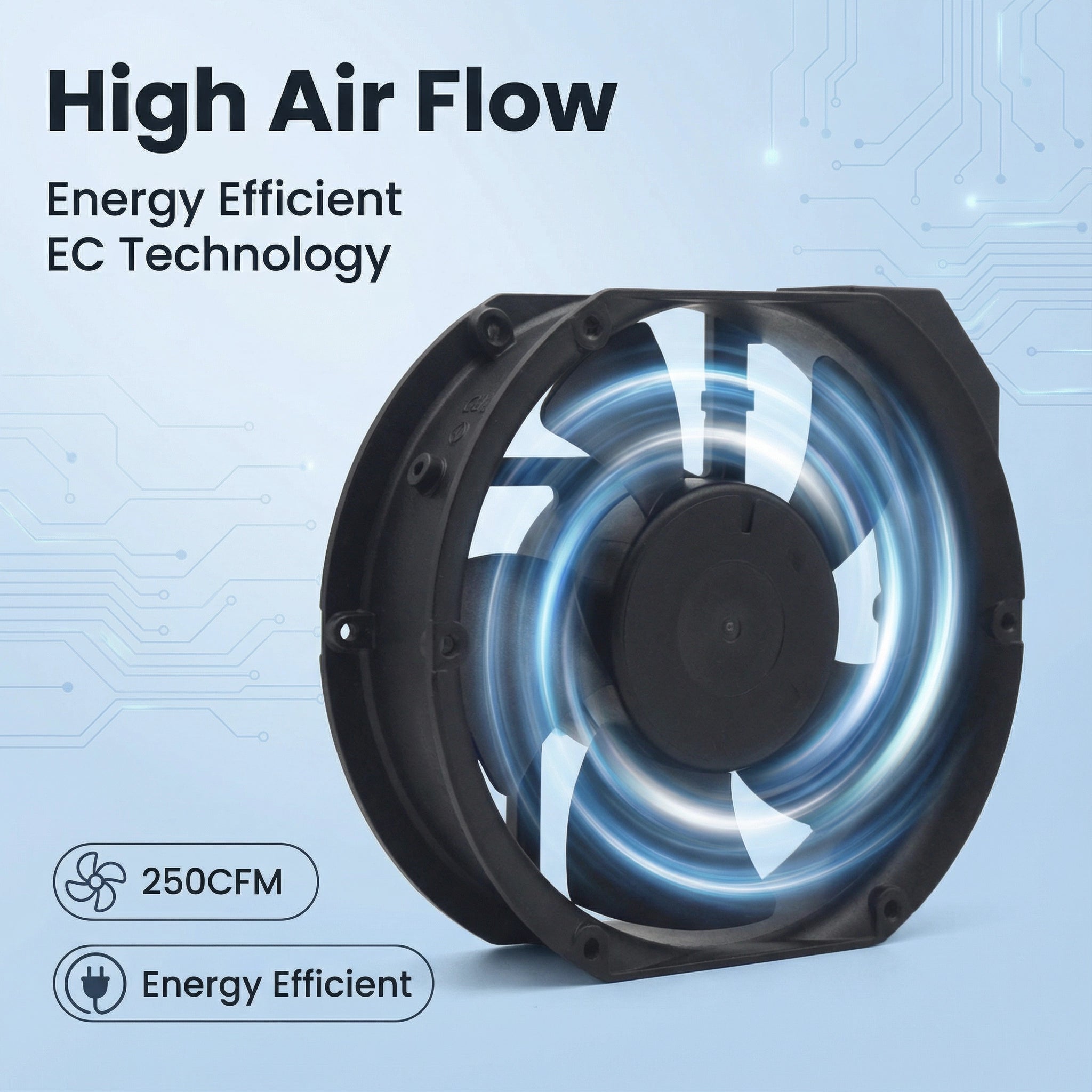 SXD17251HB 172mm EC Cooling Fan - 172x150x51mm Dual Ball Bearing, AC 115V/230V, 3500 RPM, 250+ CFM for Server Cabinet, Industrial Chassis & Power Equipment | Source Factory