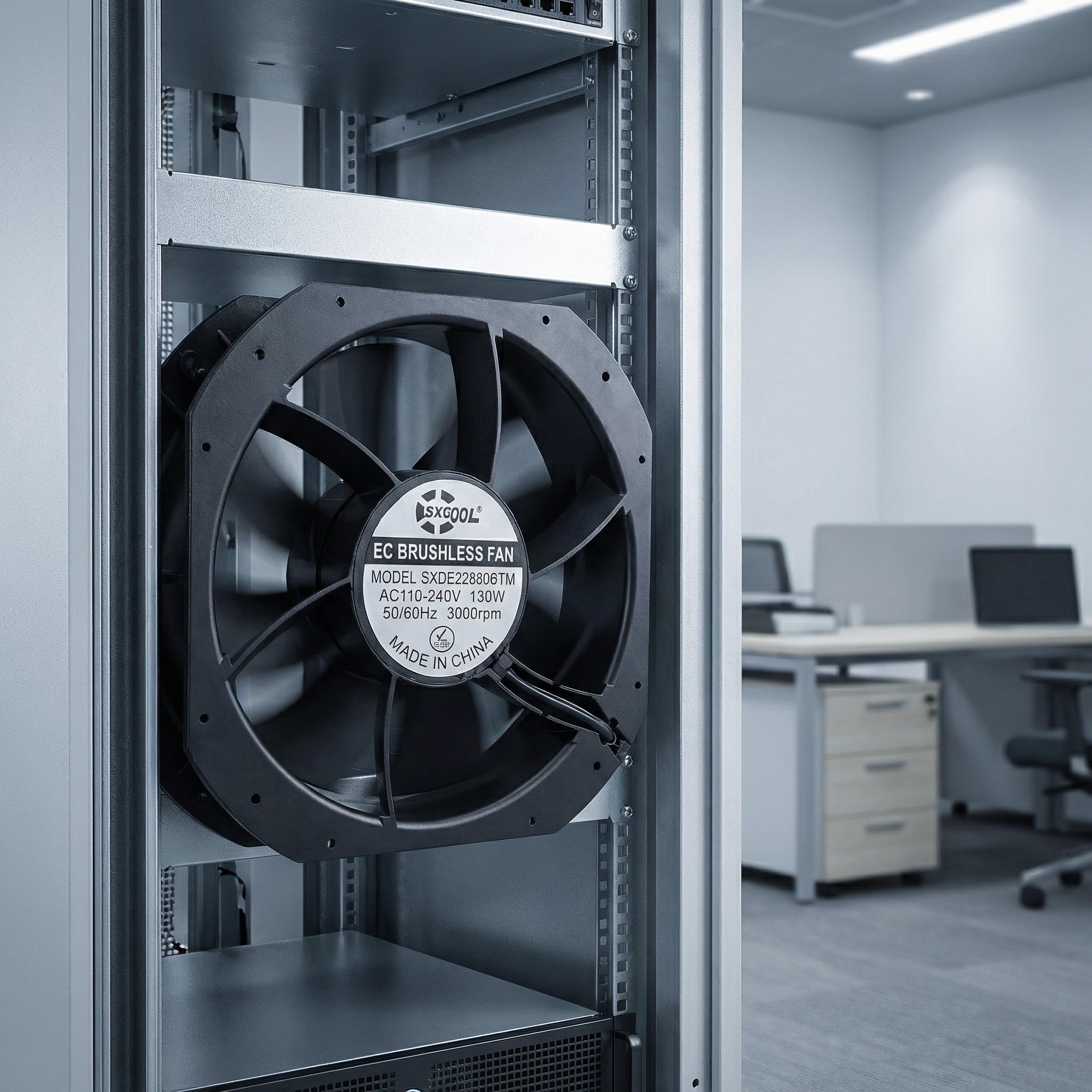 SXDE28080BTM 280mm EC Cooling Fan - 280x280x80mm, 1200 CFM, 90-240V AC, PWM Control for Industrial Server Cabinets, Charging Stations & Photovoltaic Systems | Source Factory