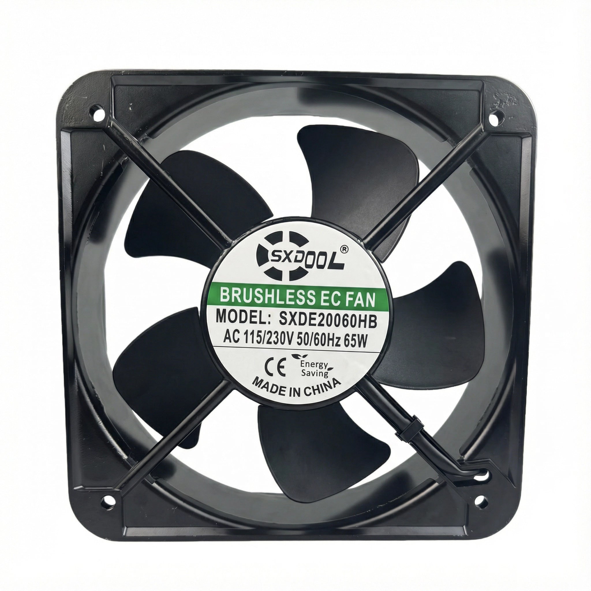 SXDOOL 200mm EC Cooling Fan - 200x200x60mm Dual Ball Bearing, AC 220V, 3200 RPM, 640 CFM High Airflow for Industrial Cabinet, Server Rack & Power Equipment Cooling | Energy-Efficient Source Factory