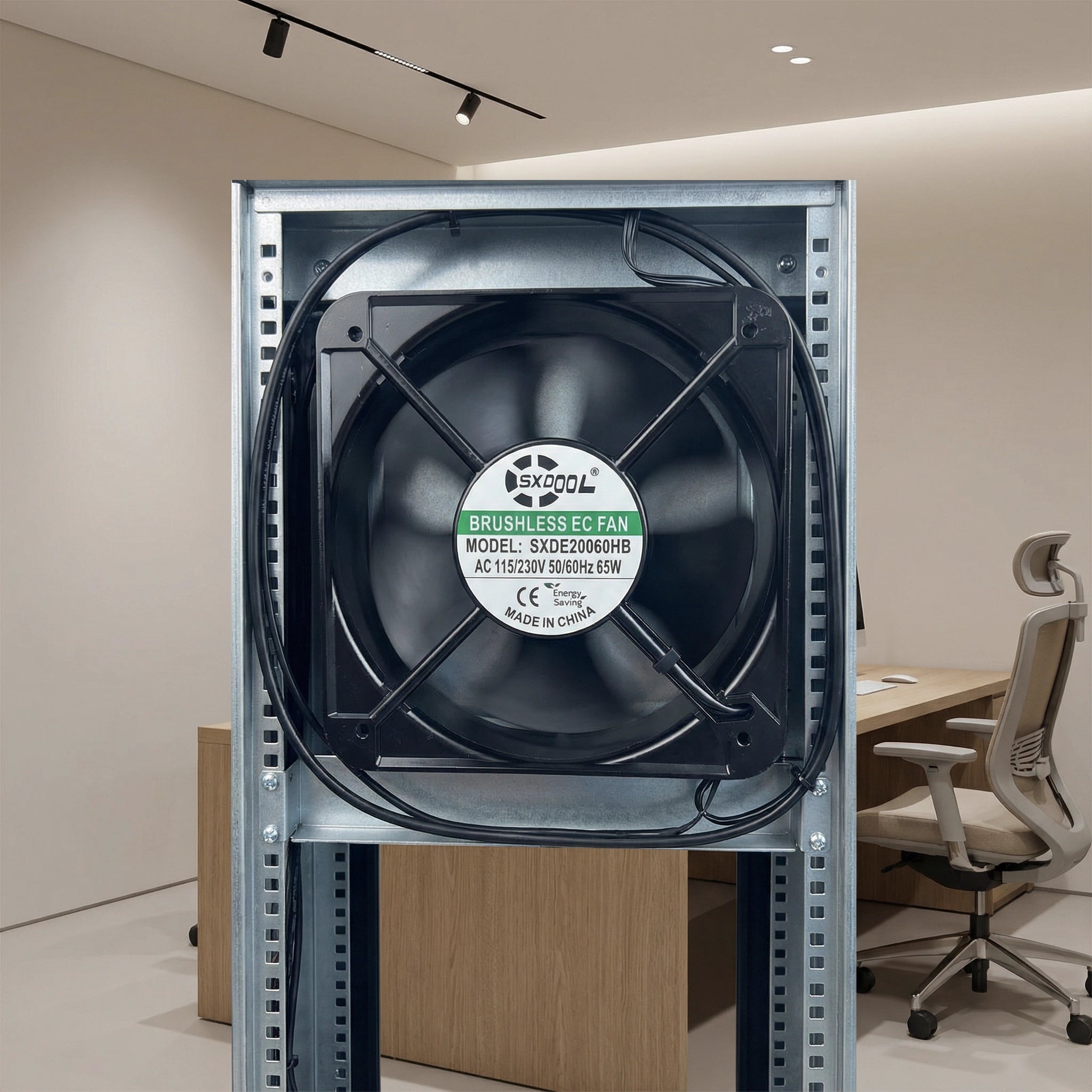 SXDOOL 200mm EC Cooling Fan - 200x200x60mm Dual Ball Bearing, AC 220V, 3200 RPM, 640 CFM High Airflow for Industrial Cabinet, Server Rack & Power Equipment Cooling | Energy-Efficient Source Factory