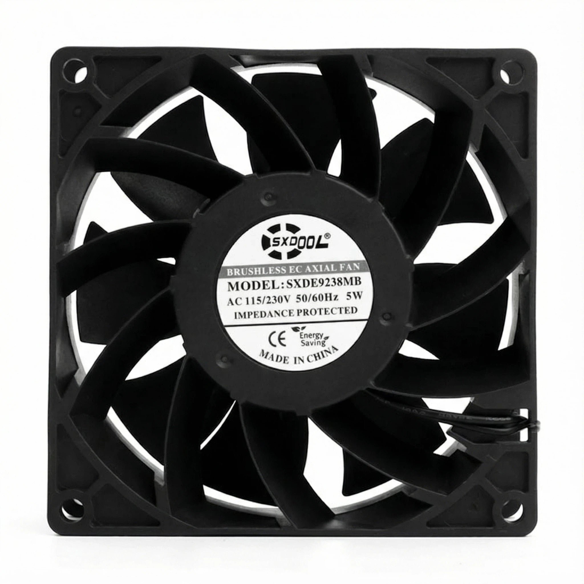 92mm EC Motor Cooling Fan - 92x92x38mm Dual Ball Bearing, AC 115V/230V, 3200 RPM, 68.5 CFM for Server Cabinet & Industrial Chassis Cooling | Source Factory