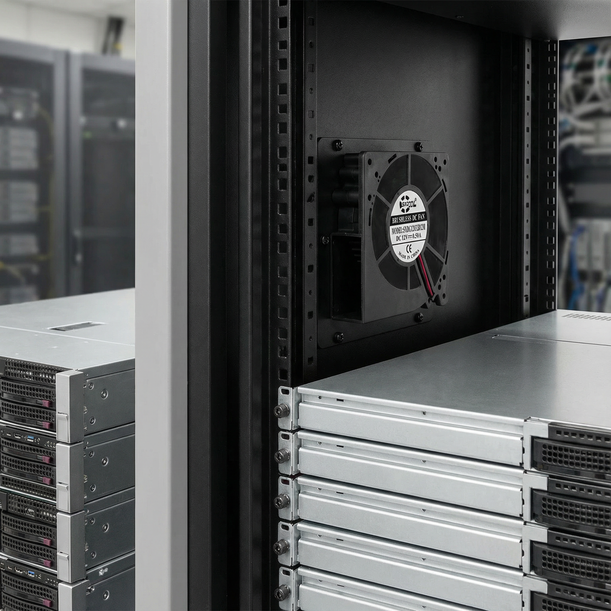 sxdool 12V DC Centrifugal Blower Fan 120x120x32mm - 30.8 CFM, 2500 RPM, Dual Ball Bearing, for Inverter, Server, and Cabinet Cooling