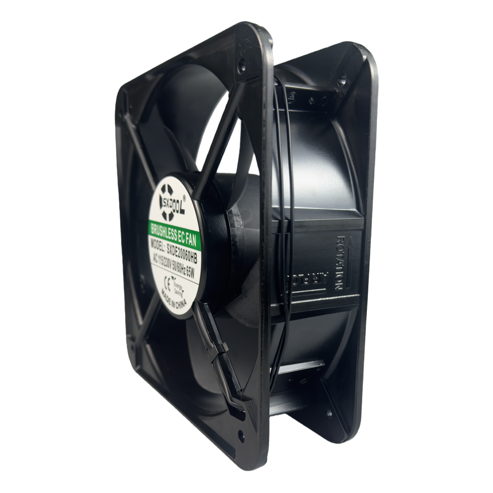 SXDOOL 200mm EC Cooling Fan - 200x200x60mm Dual Ball Bearing, AC 220V, 3200 RPM, 640 CFM High Airflow for Industrial Cabinet, Server Rack & Power Equipment Cooling | Energy-Efficient Source Factory