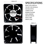 Ventilador de refrigeración de alto flujo de aire SXDOOL de 120 × 120 × 38 mm, 24 V CC, 4000 RPM, 160 CFM, doble rodamiento de bolas, señal FG - DC Axial Fan by SXDOOL