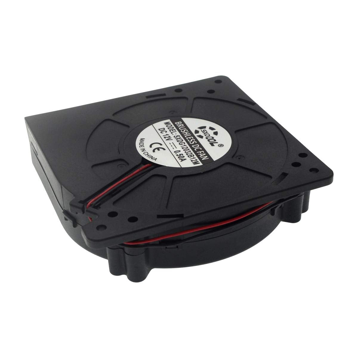 sxdool 12V DC Centrifugal Blower Fan 120x120x32mm - 30.8 CFM, 2500 RPM, Dual Ball Bearing, for Inverter, Server, and Cabinet Cooling