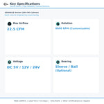 50x50x15mm 50mm 5015 DC Cooling Fan Series | 5V 12V 24V | Dual Ball Bearing