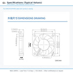 50x50x10mm 50mm 5010 DC Cooling Fan Series | 5V 12V 24V | Dual Ball Bearing - DC Axial Fan by SXDOOL