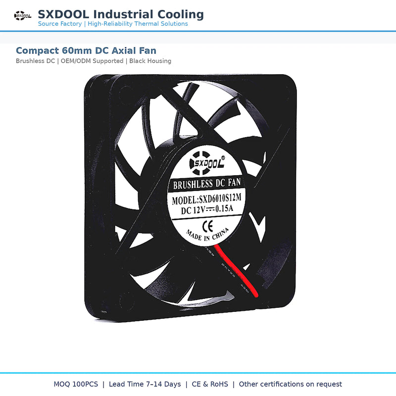 60x60x10mm 60mm 6010 DC Cooling Fan Series | 5V 12V 24V | Dual Ball Bearing - DC Axial Fan by SXDOOL