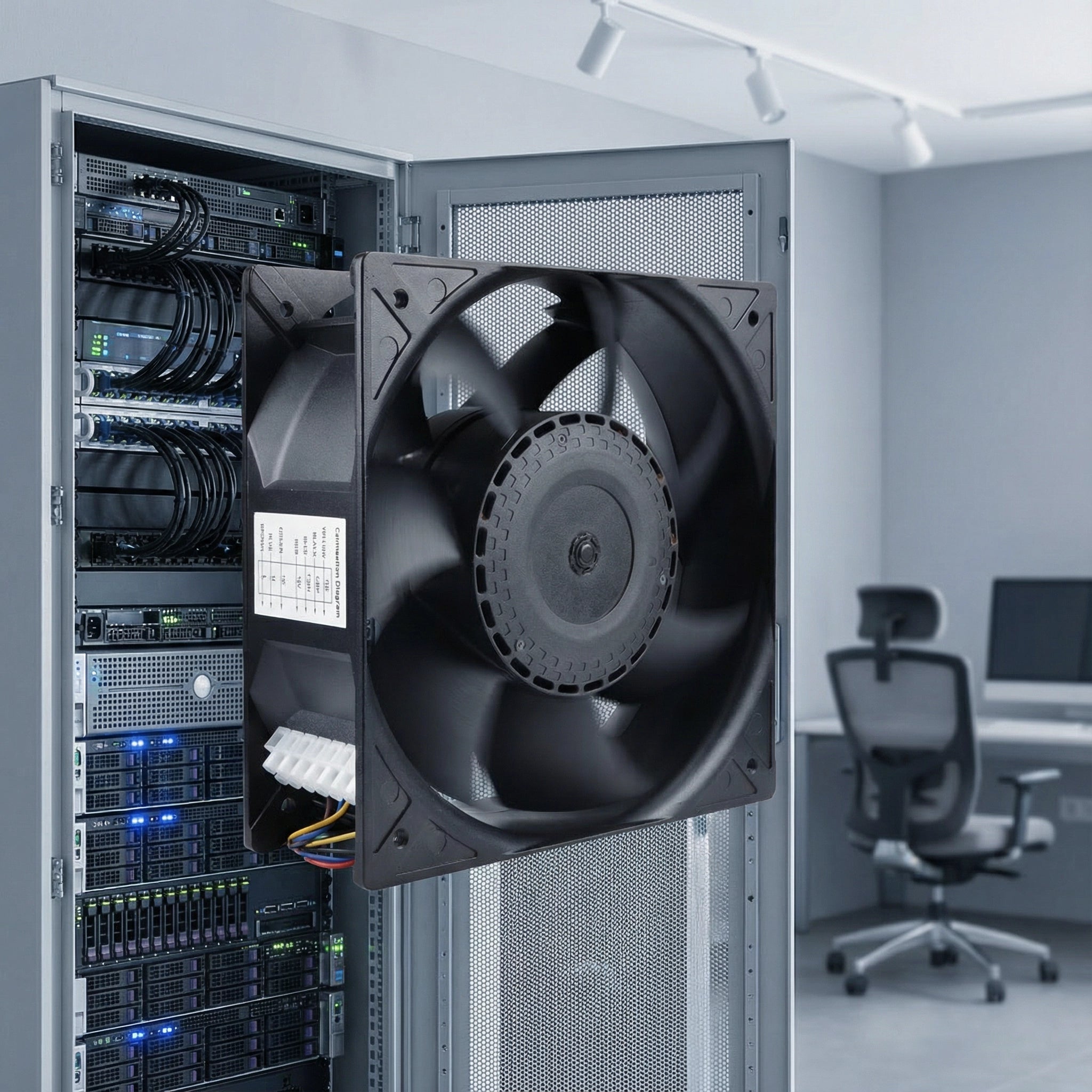 SXDE20572HB 205mm EC Cooling Fan - 205x205x72mm, 115V/230V, 963 CFM, 3600 RPM with PWM Control for Industrial Cabinets, Charging Piles & Server Racks | High-Efficiency Source Factory