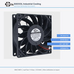 92x92x25mm 92mm 9225 DC Cooling Fan Series | 12V 24V 48V | High Speed Dual Ball Bearing - DC Axial Fan by SXDOOL