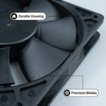 SXDOOL 12025 24V DC Axial Fan 79CFM Dual Ball Bearing - DC Axial Fan by SXDOOL