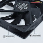 Ventilador de CC de alta velocidad SXDOOL de 120 mm, 12025, 12 V, 0,80 A, 4400 RPM, 143,1 CFM, con rodamiento de bolas doble, 4 pines, PWM, para CPU de servidor.  - DC Axial Fan by SXDOOL
