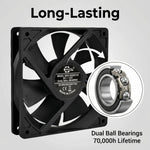 Ventilador de CC de alta velocidad SXDOOL de 120 mm, 12025, 12 V, 0,80 A, 4400 RPM, 143,1 CFM, con rodamiento de bolas doble, 4 pines, PWM, para CPU de servidor.  - DC Axial Fan by SXDOOL