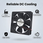Ventilador de CC de alta velocidad SXDOOL de 120 mm, 12025, 12 V, 0,56 A, 4400 RPM, 135,5 CFM, 120 x 120 x 25 mm, con rodamiento de bolas doble. - DC Axial Fan by SXDOOL