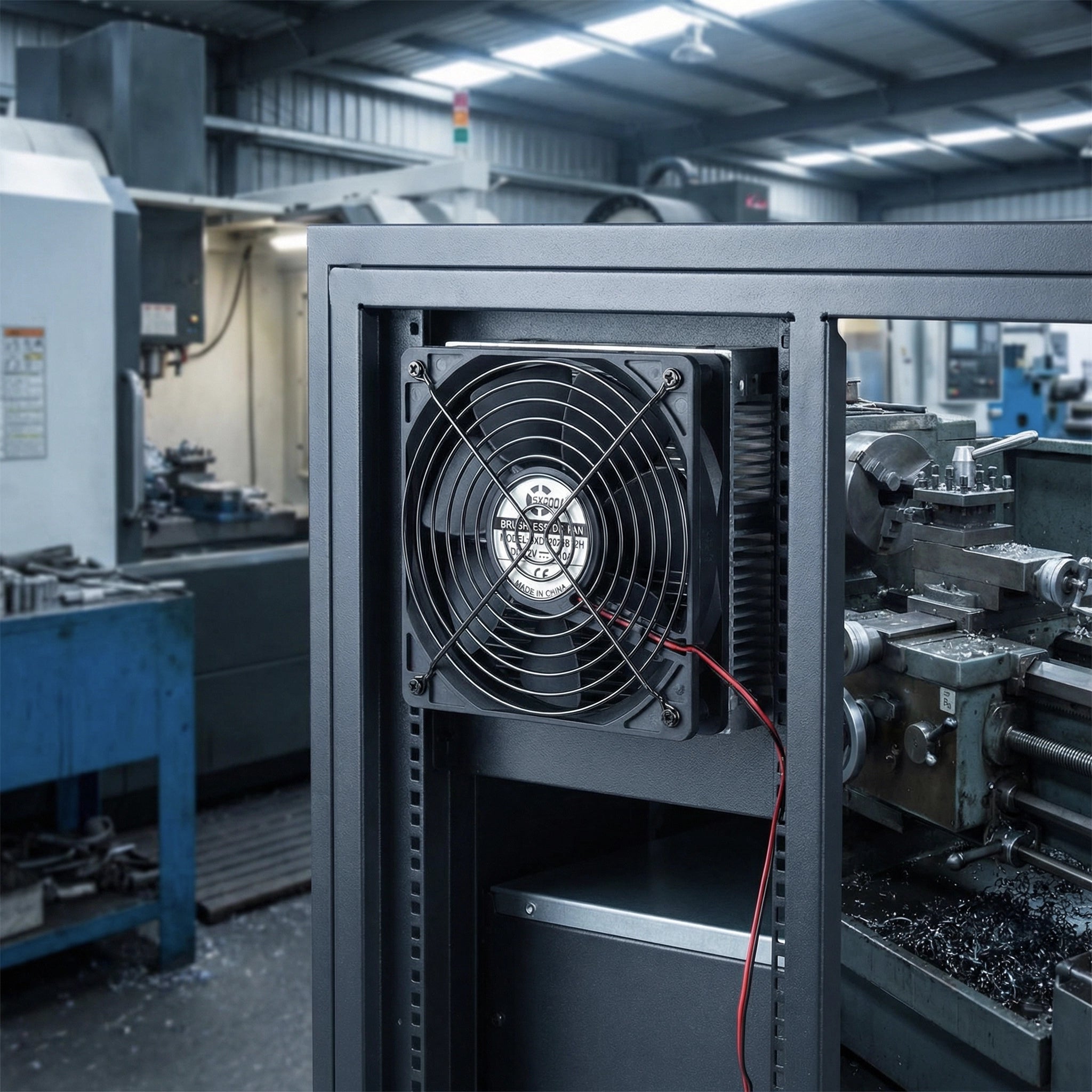 SXDOOL 120mm High Speed DC Fan, 12025 12V 0.56A 4400RPM 135.5CFM, 120X120X25mm Dual Ball Bearing Industrial Cooling Fan