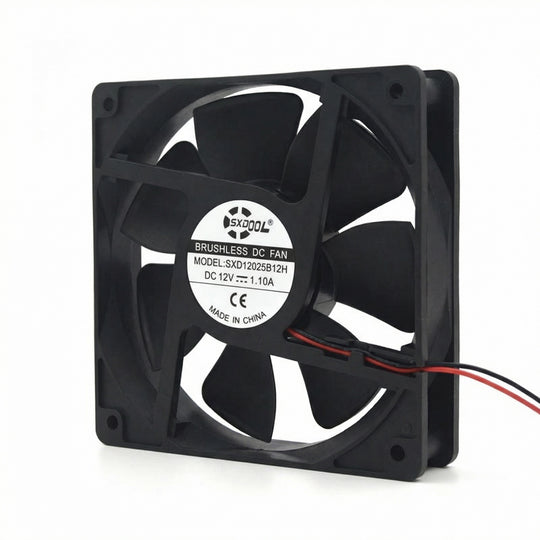 Ventilador de CC de alta velocidad SXDOOL de 120 mm, 12025, 12 V, 0,56 A, 4400 RPM, 135,5 CFM, 120 x 120 x 25 mm, con rodamiento de bolas doble.