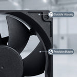 Ventilador de CC de alta velocidad SXDOOL de 120 mm, 12025, 12 V, 0,56 A, 4400 RPM, 135,5 CFM, 120 x 120 x 25 mm, con rodamiento de bolas doble. - DC Axial Fan by SXDOOL