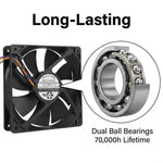SXDOOL 12025 12V DC Axial Fan 80.5CFM Dual Ball Bearing - DC Axial Fan by SXDOOL