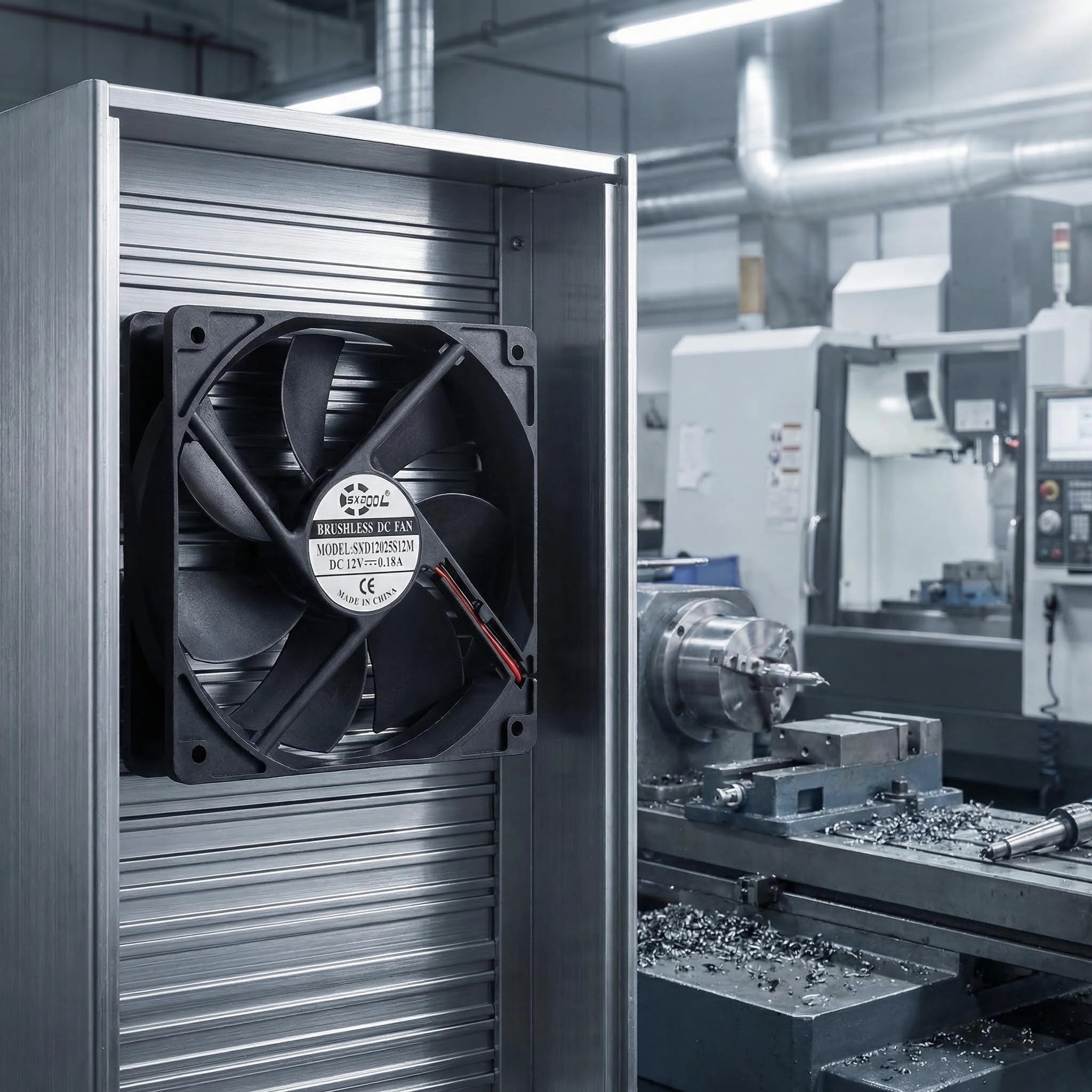 SXDOOL 120mm DC Cooling Fan, 12025 12V 0.18A 2200RPM 79CFM, Dual Ball Bearing Ultra-Quiet Fan for PC & Industrial Chassis