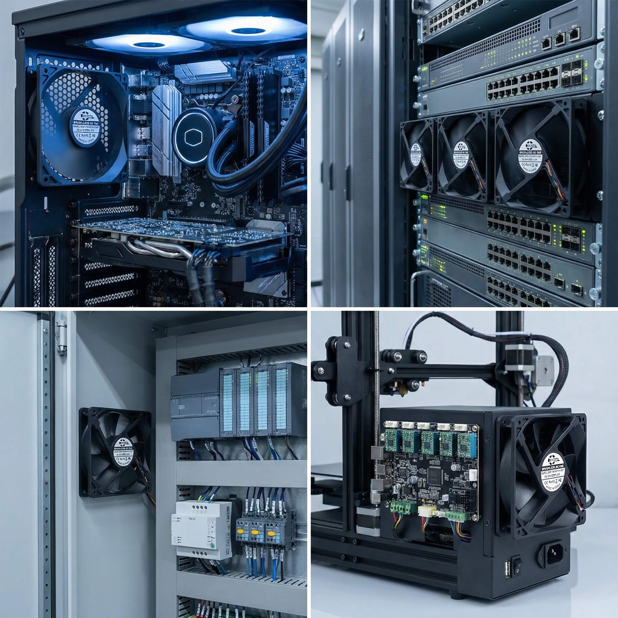 SXDOOL 120mm 24V DC Fan, 12025 0.22A 2500RPM 94CFM High Airflow, Dual Ball Bearing with Copper Axis Sleeve & PWM Intelligent Speed Control Industrial Fan