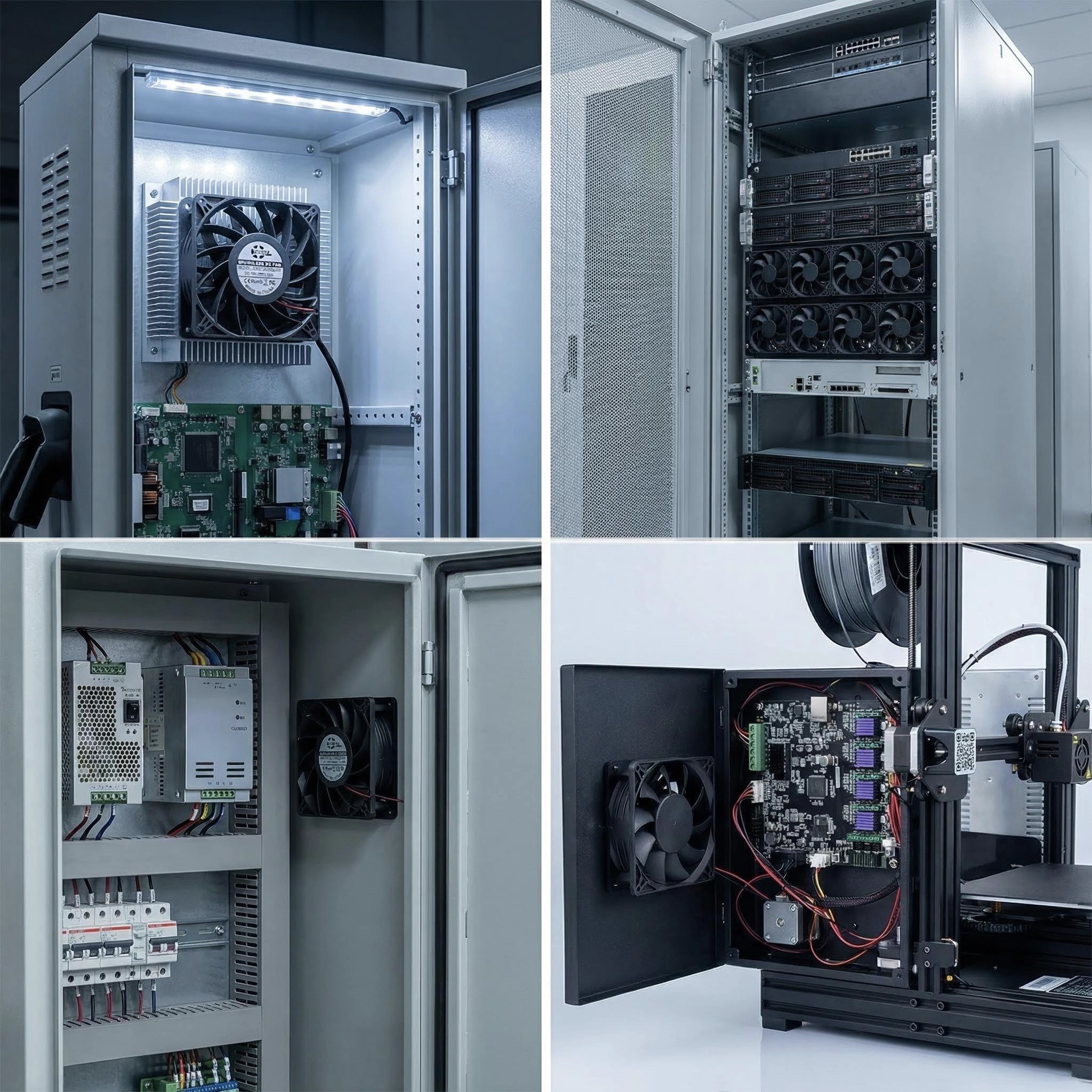 SXDOOL 120mm 24V DC Fan, 12038 1.00A 4500RPM 200CFM High Airflow, Dual Ball Bearing Industrial Grade Cooling Fan for Power Supply & Cabinets