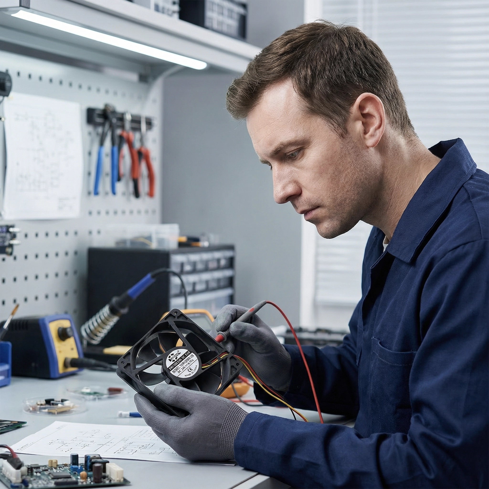 SXDOOL 120-mm-Lüfter, 24 V, 0,50 A, 160 CFM, Hochgeschwindigkeits-Lüfter, 120 mm x 120 mm x 38 mm, Kugellager