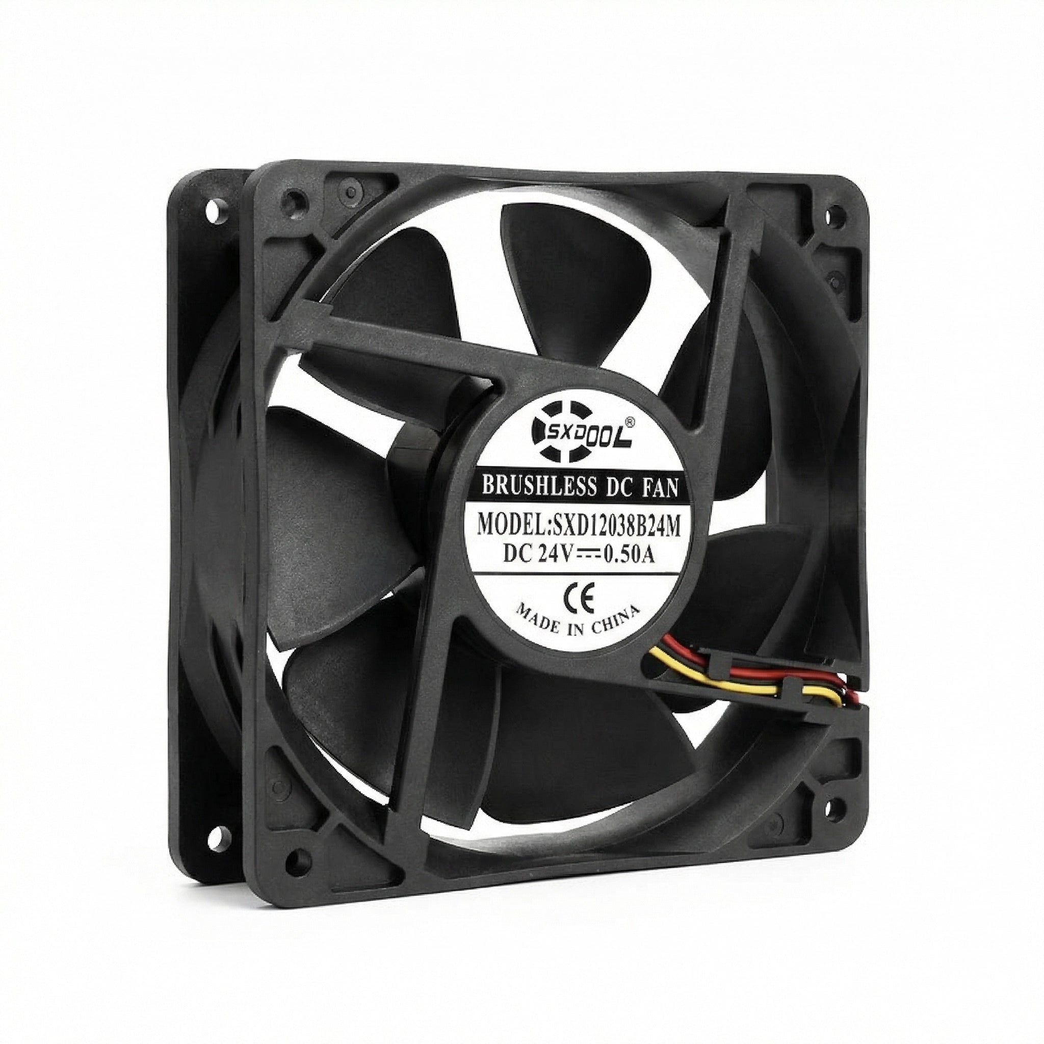 SXDOOL 120-mm-Lüfter, 24 V, 0,50 A, 160 CFM, Hochgeschwindigkeits-Lüfter, 120 mm x 120 mm x 38 mm, Kugellager