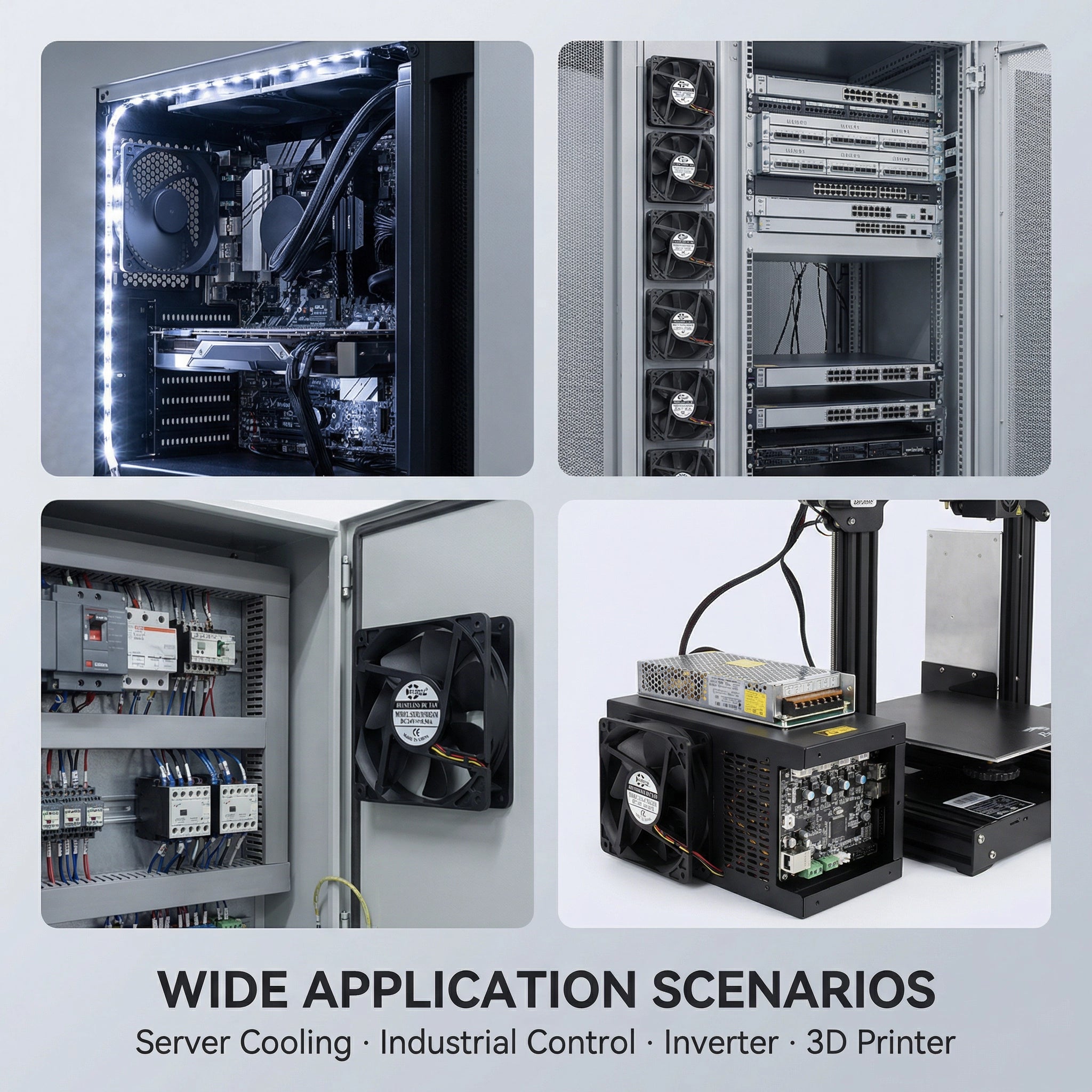SXDOOL 120-mm-Lüfter, 24 V, 0,50 A, 160 CFM, Hochgeschwindigkeits-Lüfter, 120 mm x 120 mm x 38 mm, Kugellager