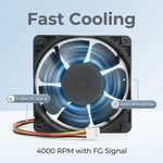 Ventilador de refrigeración de alto flujo de aire SXDOOL de 120 × 120 × 38 mm, 24 V CC, 4000 RPM, 160 CFM, doble rodamiento de bolas, señal FG - DC Axial Fan by SXDOOL