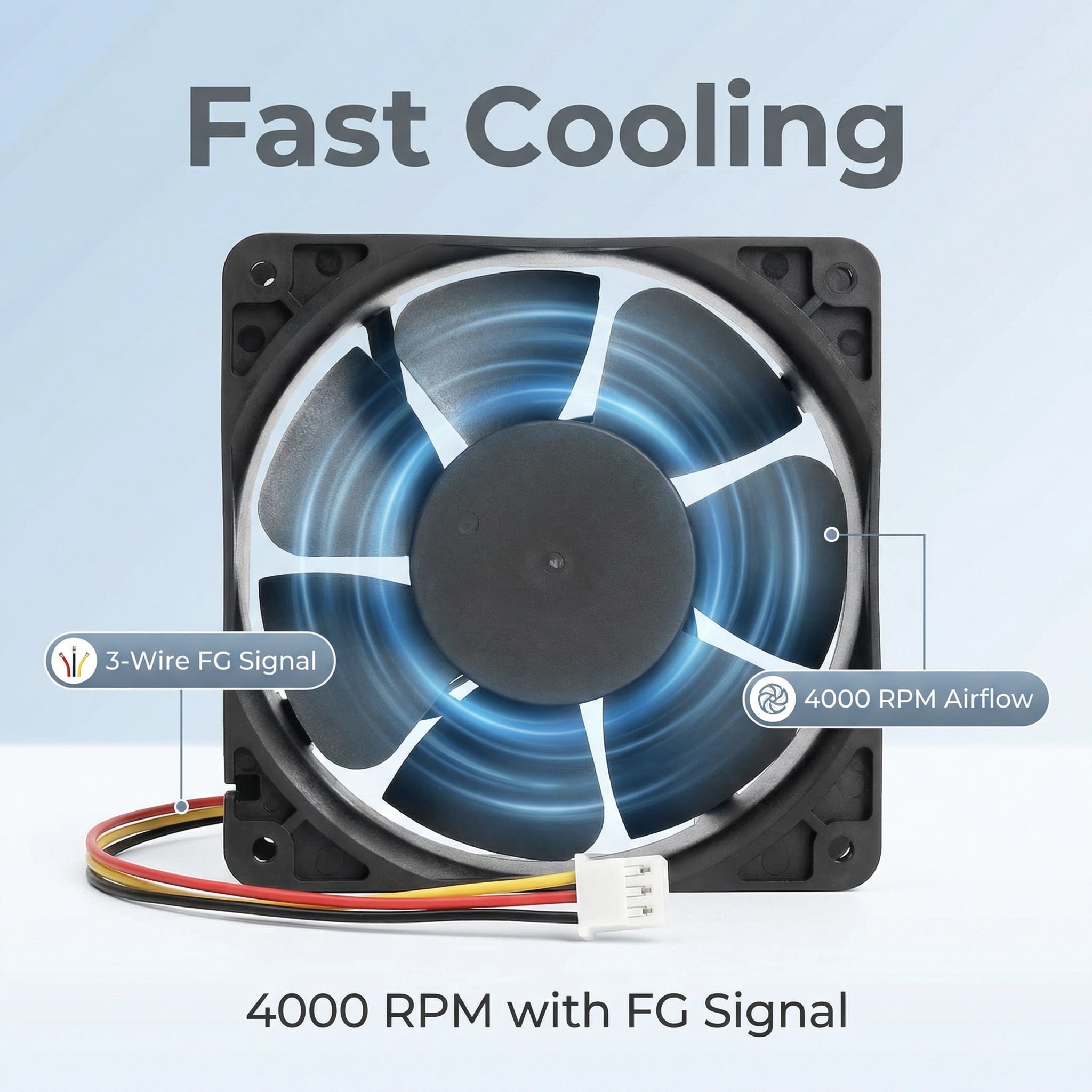 SXDOOL 120-mm-Lüfter, 24 V, 0,50 A, 160 CFM, Hochgeschwindigkeits-Lüfter, 120 mm x 120 mm x 38 mm, Kugellager