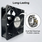 SXDOOL 12038 48V DC Axial Fan 126CFM Dual Ball Bearing - DC Axial Fan by SXDOOL