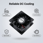 Ventilador de alta velocidad SXDOOL de 92 × 92 × 38 mm, 12 V CC — 4600 RPM | 103 CFM | Rodamiento de bolas doble (OEM) - DC Axial Fan by SXDOOL
