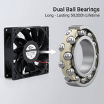 Ventilador de alta velocidad SXDOOL de 92 × 92 × 38 mm, 12 V CC — 4600 RPM | 103 CFM | Rodamiento de bolas doble (OEM) - DC Axial Fan by SXDOOL