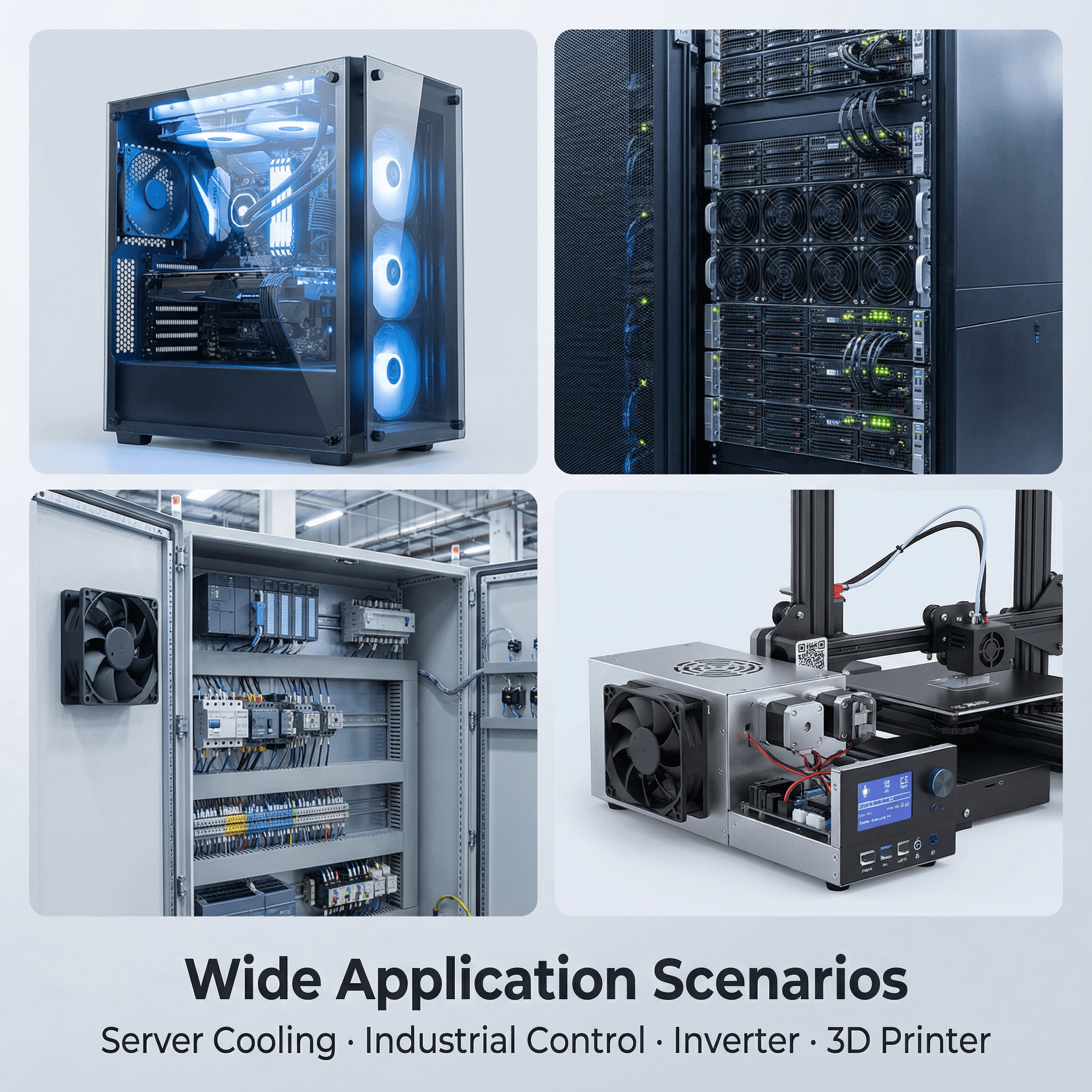 SXDOOL 92×92×38mm DC 12V High-Speed Cooling Fan — 4600 RPM | 103 CFM | Dual Ball Bearing (OEM)