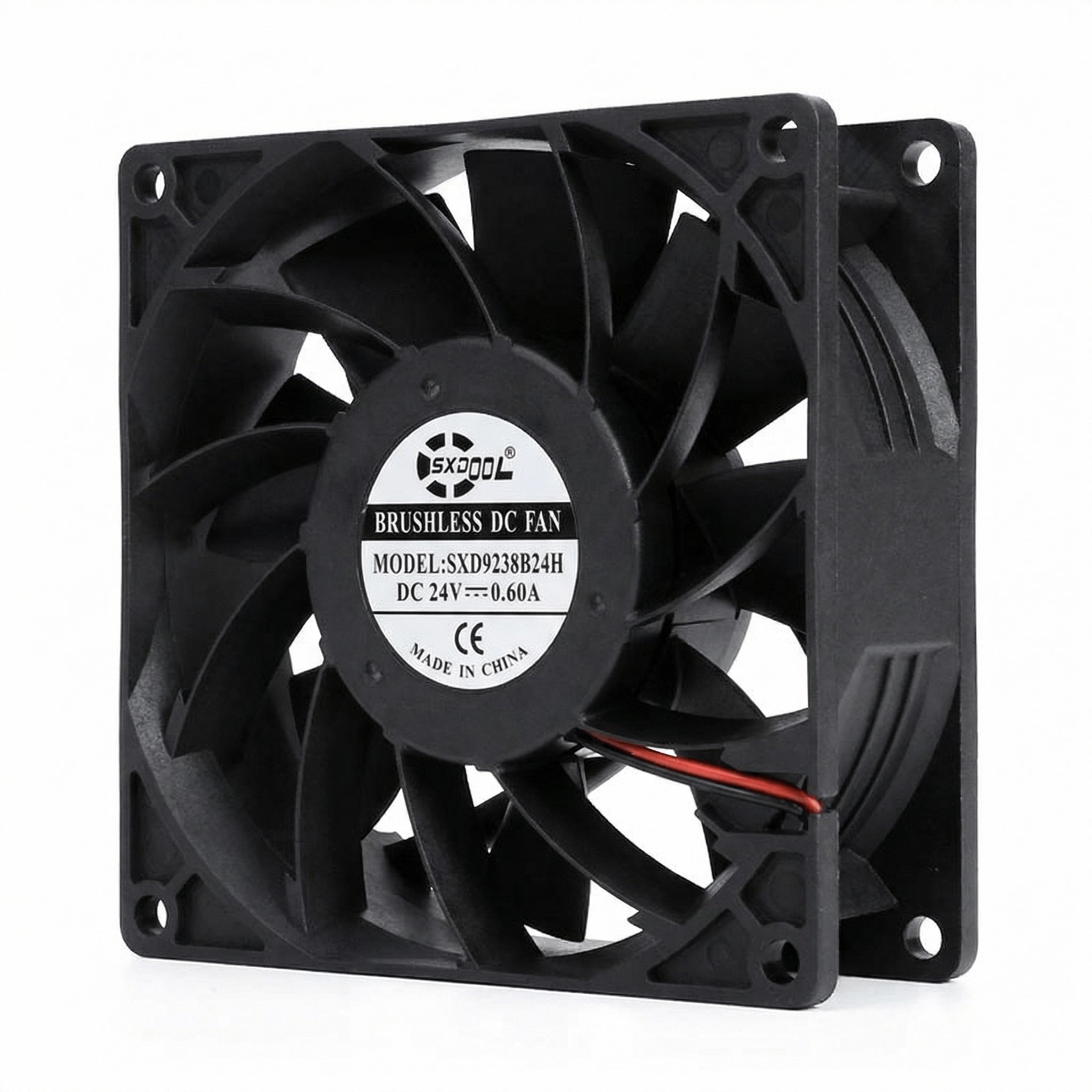 SXDOOL 92×92×38mm DC 24V High-Speed Axial Cooling Fan — 3400RPM, 92CFM, Dual Ball Bearing
