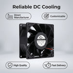 Ventilador axial de alta velocidad SXDOOL de 92 × 92 × 38 mm, 24 V CC, 3400 RPM, 92 CFM, con doble rodamiento de bolas - DC Axial Fan by SXDOOL