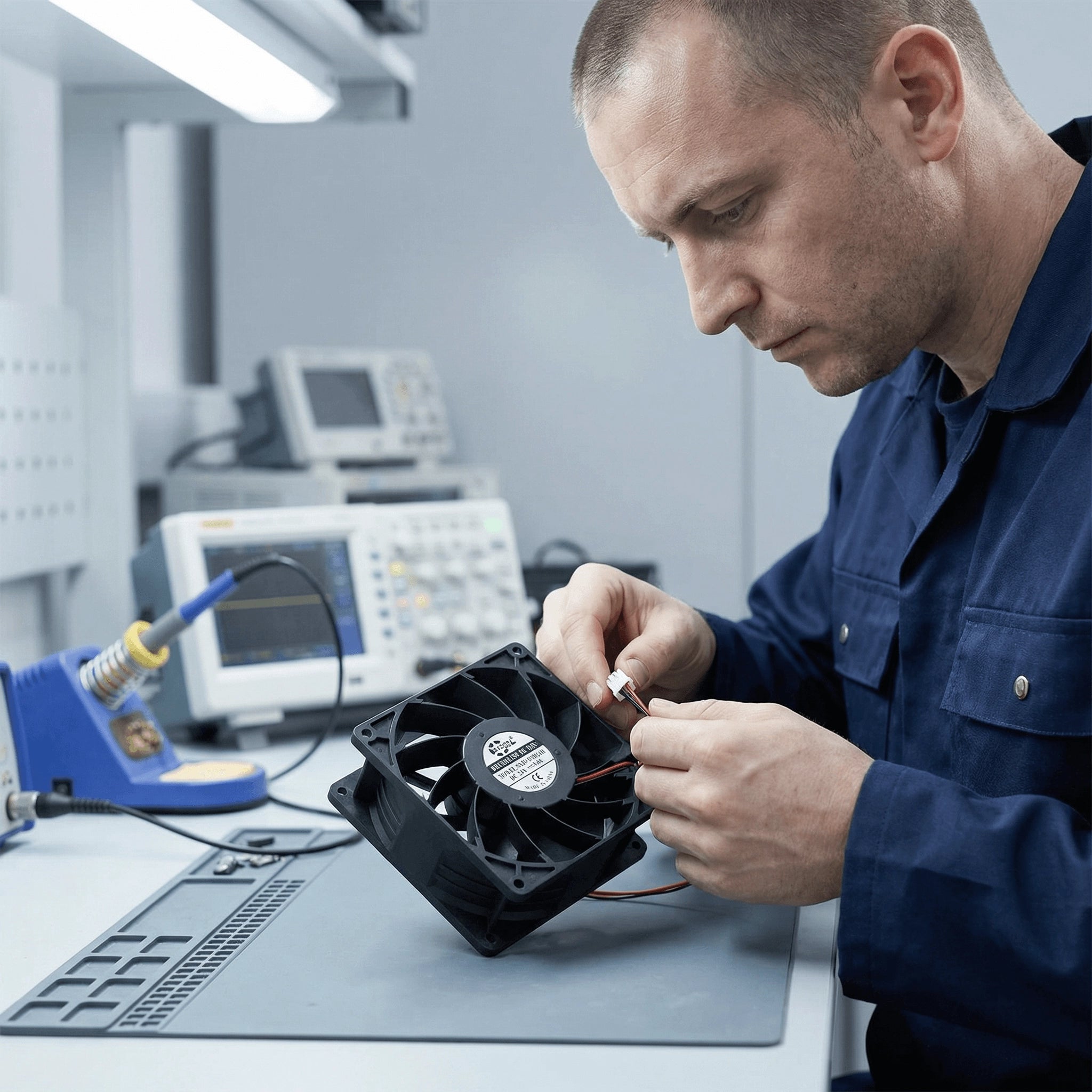 SXDOOL 92×92×38mm DC 24V High-Speed Axial Cooling Fan — 3400RPM, 92CFM, Dual Ball Bearing