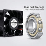 Ventilador axial de alta velocidad SXDOOL de 92 × 92 × 38 mm, 24 V CC, 3400 RPM, 92 CFM, con doble rodamiento de bolas - DC Axial Fan by SXDOOL