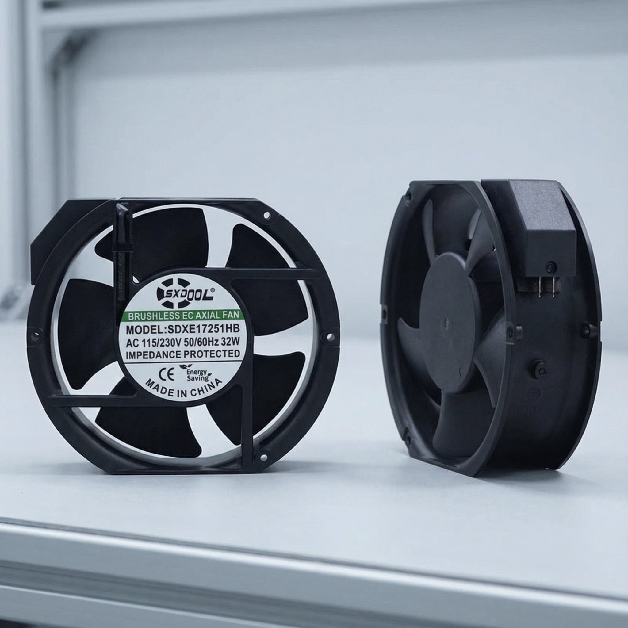 SXD17251HB 172mm EC Cooling Fan - 172x150x51mm Dual Ball Bearing, AC 115V/230V, 3500 RPM, 250+ CFM for Server Cabinet, Industrial Chassis & Power Equipment | Source Factory