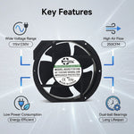 SXDOOL SXD17251HB 172x150x51mm 115V/230V EC Axial Fan Dual Ball Bearing - EC Axial Fan by SXDOOL